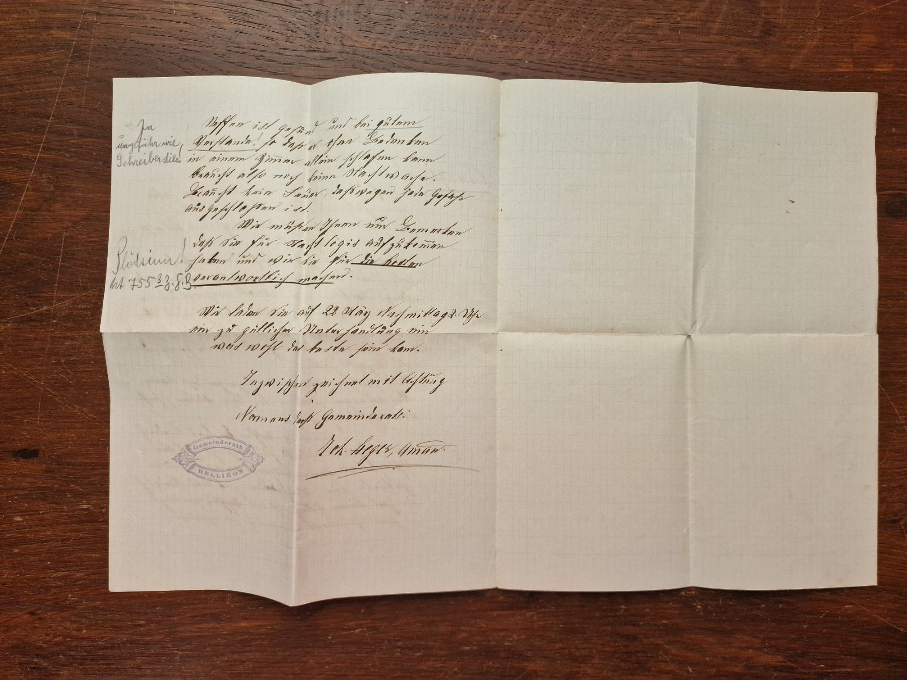 Documenti: Brief Gemeinderat BELLIKON März 1914 – Usato da Aesch LU venduto da briefmarken.uray 2