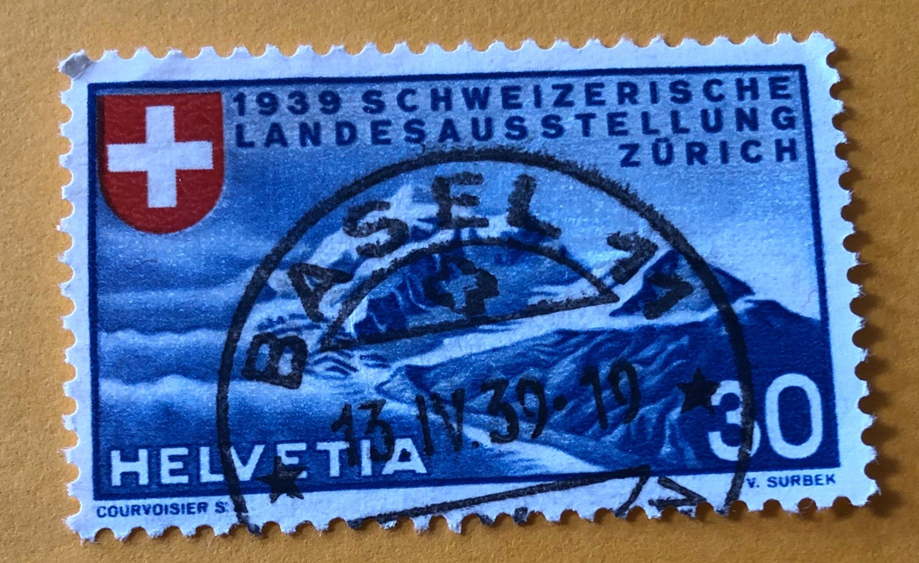 Alle Briefmarken: Nr.221 GESTEMPELT Piz Roseg 1939  – Gebraucht aus Aarau von Billa007
