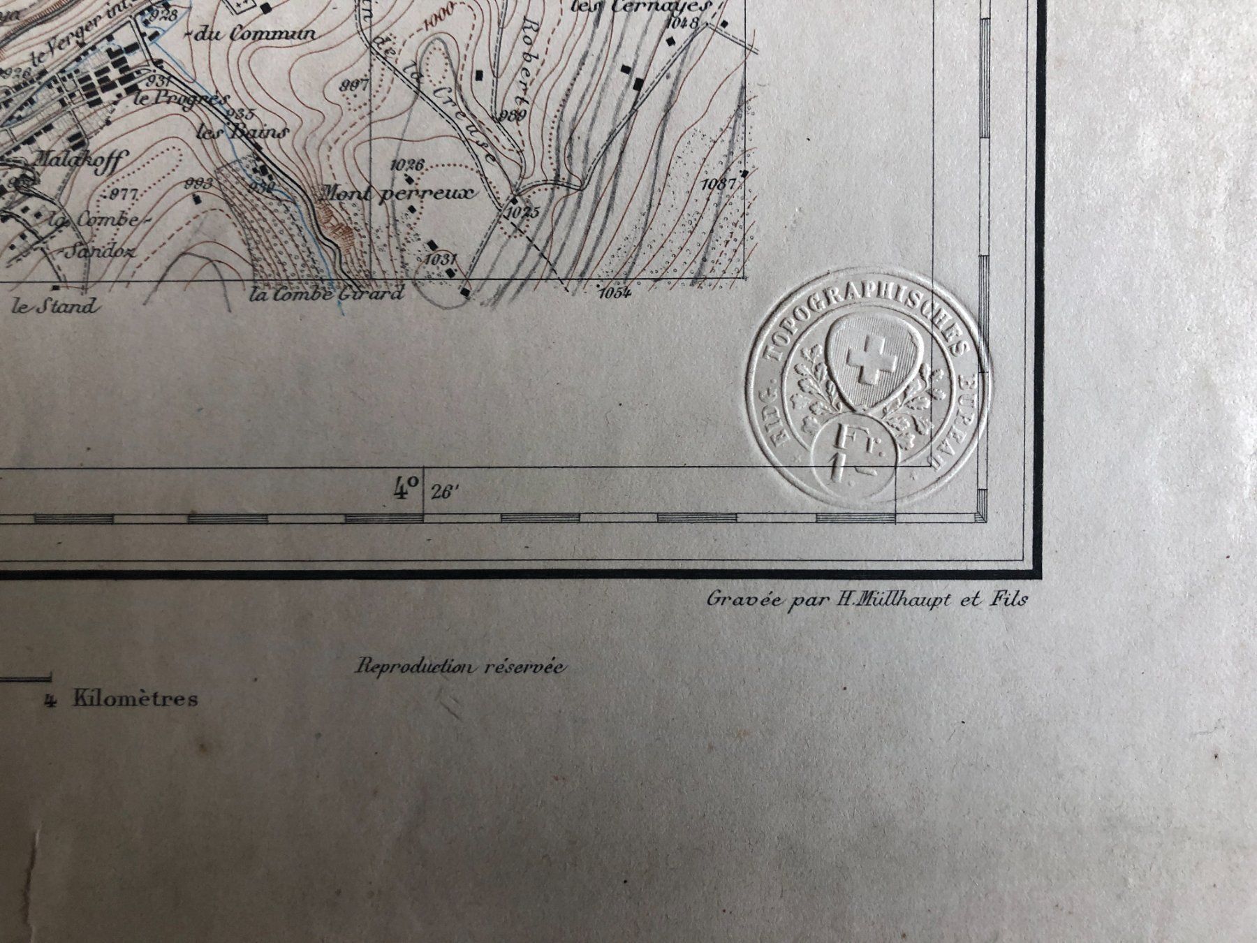 Landkarten & Atlanten: Siegfriedatlas Bl. 83: Le Locle 1885 – Gebraucht aus Zürich von allp 5