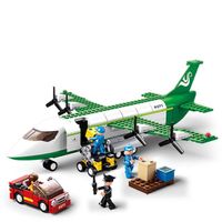 Frachter Flugzeug Bausteinset mit Minifiguren
