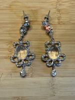 Modeschmuck  - elegante Hänger-Ohrringe mit Steinen