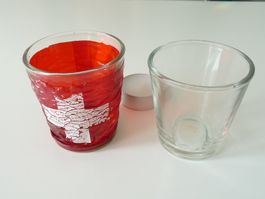 28 Stück antike Gläser für Kerzendekoration teils 1.Aug-Bech