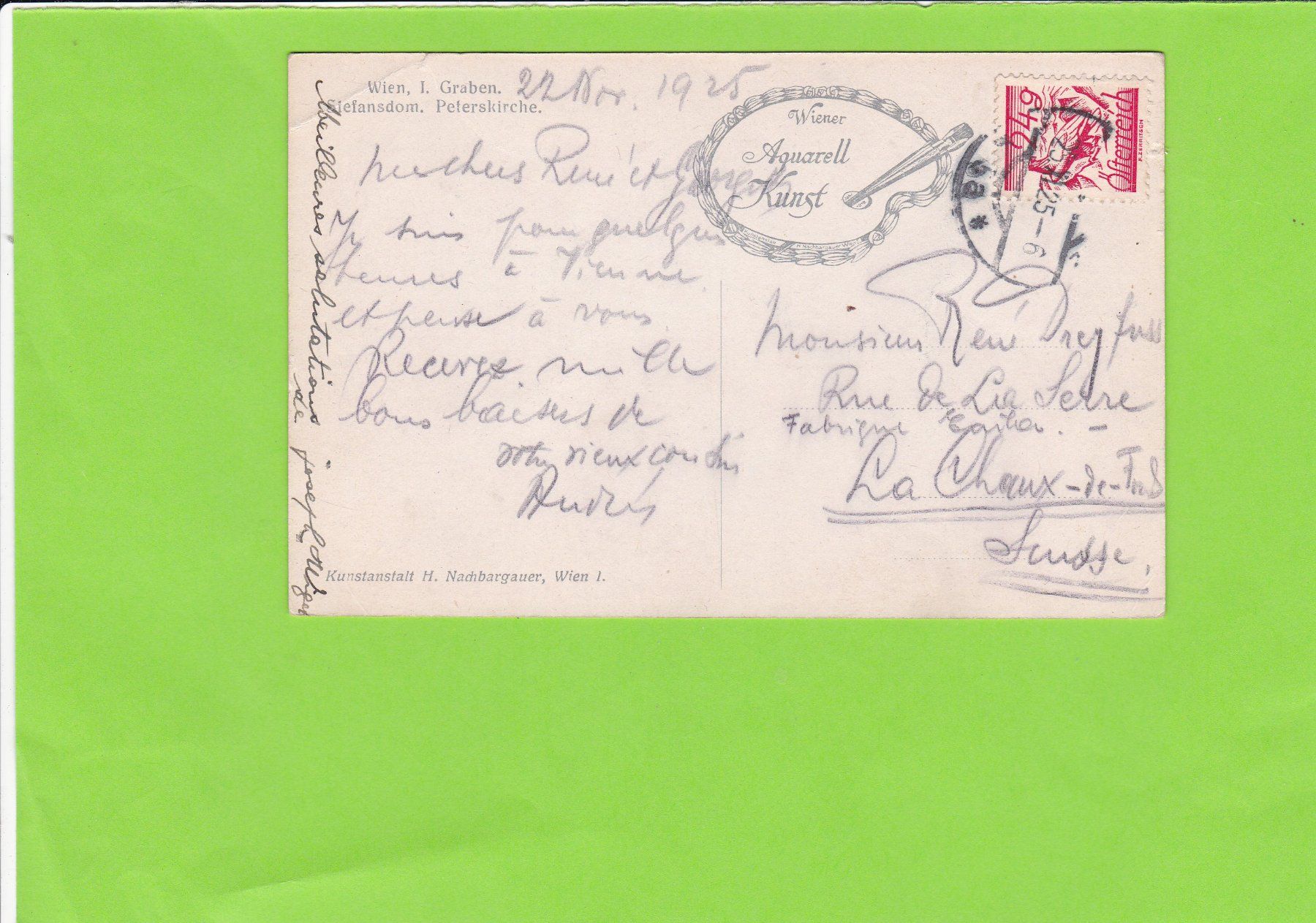 Cartoline postali: Wien, 1. Graben---1925 versendet – Usato da St. Peterzell venduto da neckertal 1