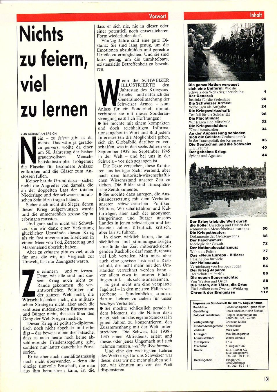 Zeitschriften & Magazine: Sonderheft Schweizer Illustrierte 1989 - Der 2. Weltkrieg – Gebraucht aus Mörschwil von lindaswunderkiste 1