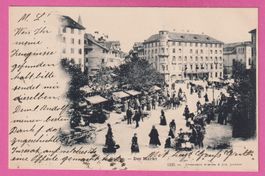 St. Gallen gel 1902 Der Markt sehr belebt