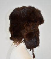 Russische Uschanka-Mütze echte Nerz Pelz Kappe Hut Unisex/58