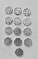ITALIA-Lotto 13 monete da 10 Lire-vari anni '50