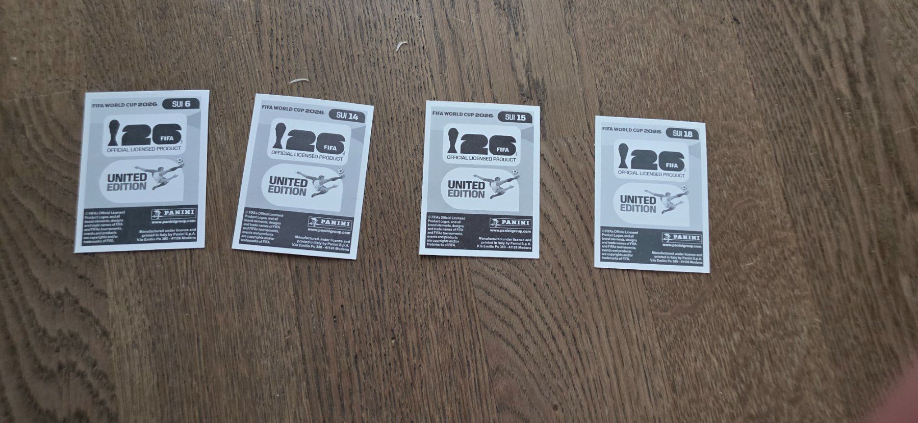 Cartoline: 4 vignettes panini Coupe du Monde 2026 SUI – Usato da Wettingen venduto da dlililou 1