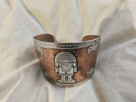 Bracelet argent et cuivre arg 925 motif ethnique