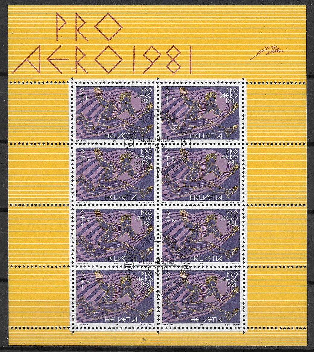 Alle Briefmarken: 1981-88: Flugpost Kleinbogen FO48 /FO49 + Einzel ET-Vollst. – Gebraucht aus Walperswil von Tcheidi