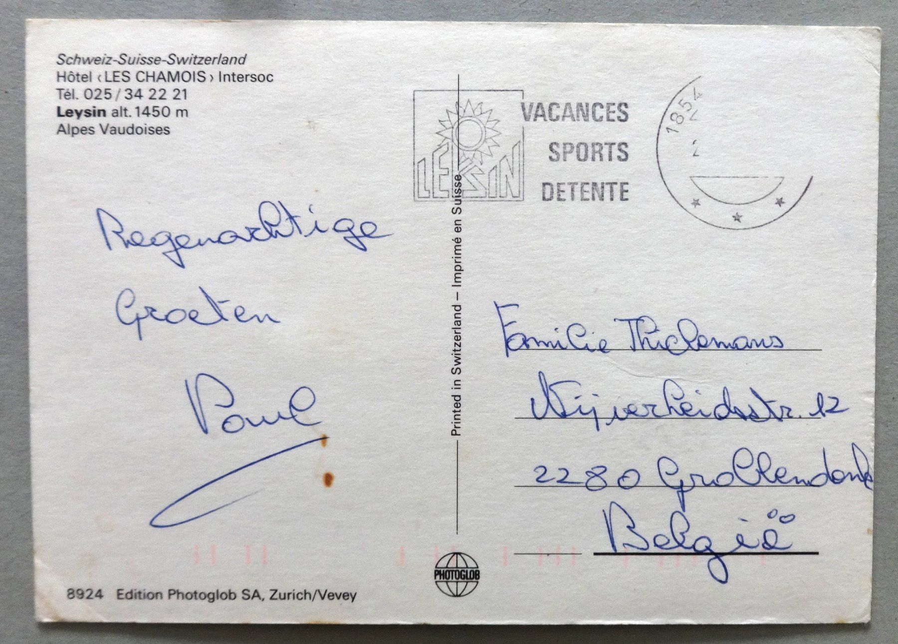 Cartoline postali: Hôtel "Les Chamois" Intersoc, Leysin – Difettoso da Fétigny venduto da Billy2miny 1