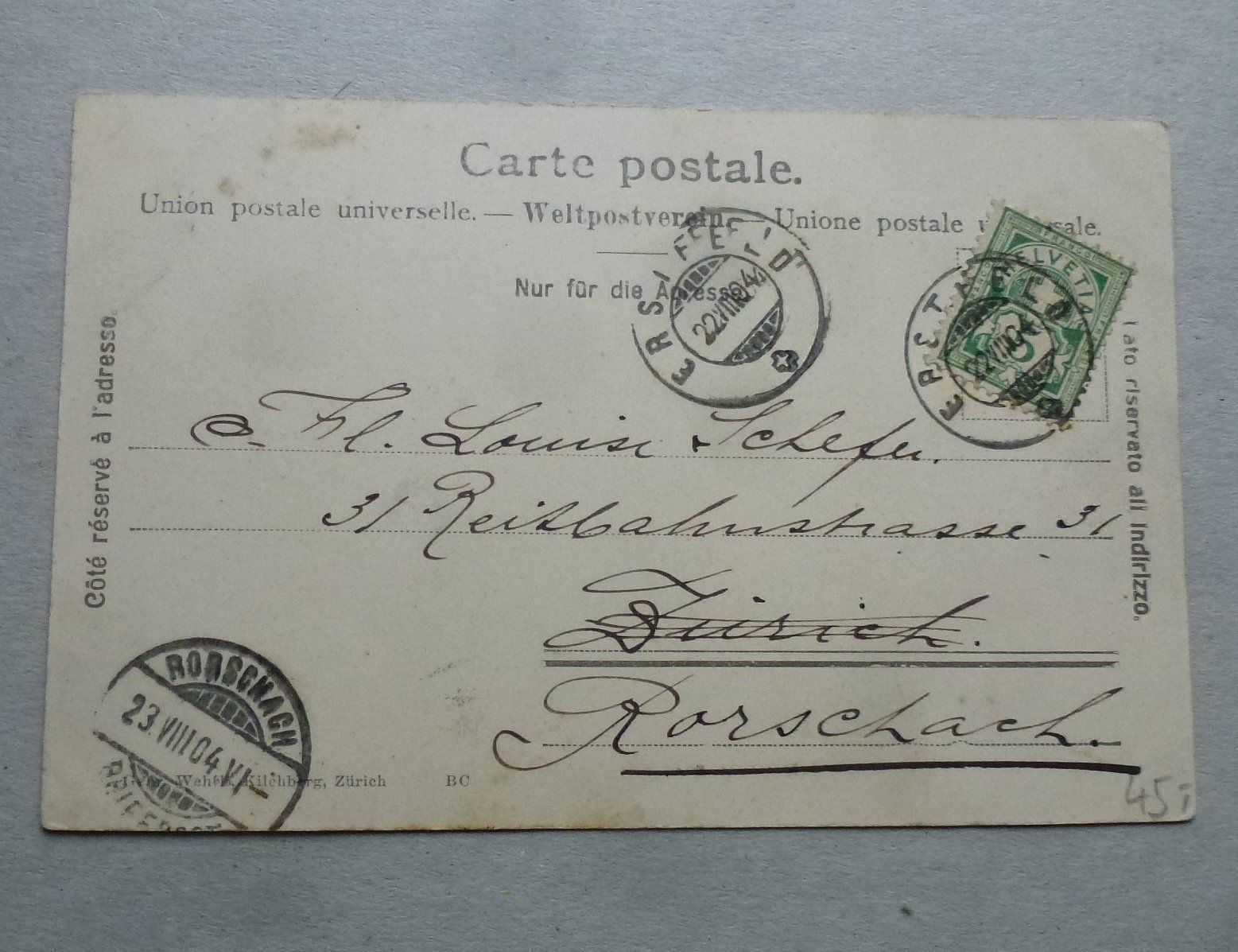 Cartoline postali: AK Gotthardbahn Nordseite gest. 1904 – Usato da Walkringen venduto da Casablanca777 1