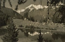 Grächen  VS  -  Grächensee mit Weisshorn   (Frank.)  um 1939