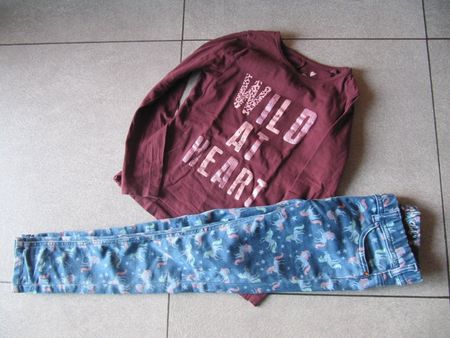 lot pantalon + sweat-shirts 122 - 128