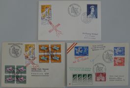 1961, 1.Schweizer RAKETENPOST +Vignette +Unterschrift ZUCKER