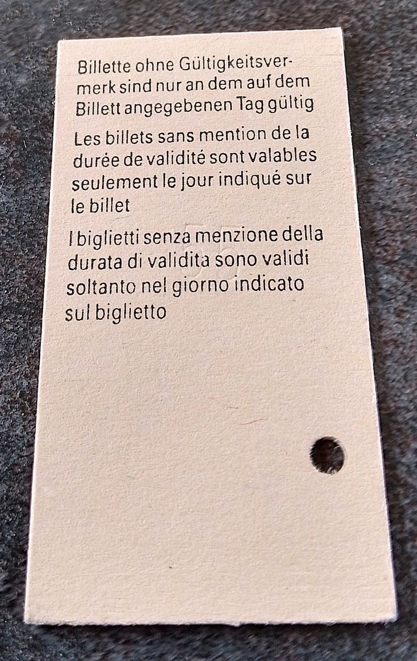 Biglietti: Billette Schweiz Bern Signau 2. Kl. 1018 – Usato da Wohlen AG venduto da salamanderspielwaren 1