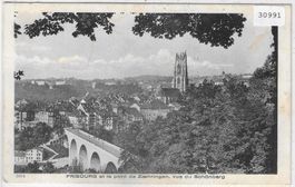 Fribourg at le pont de Zaehringen, vus