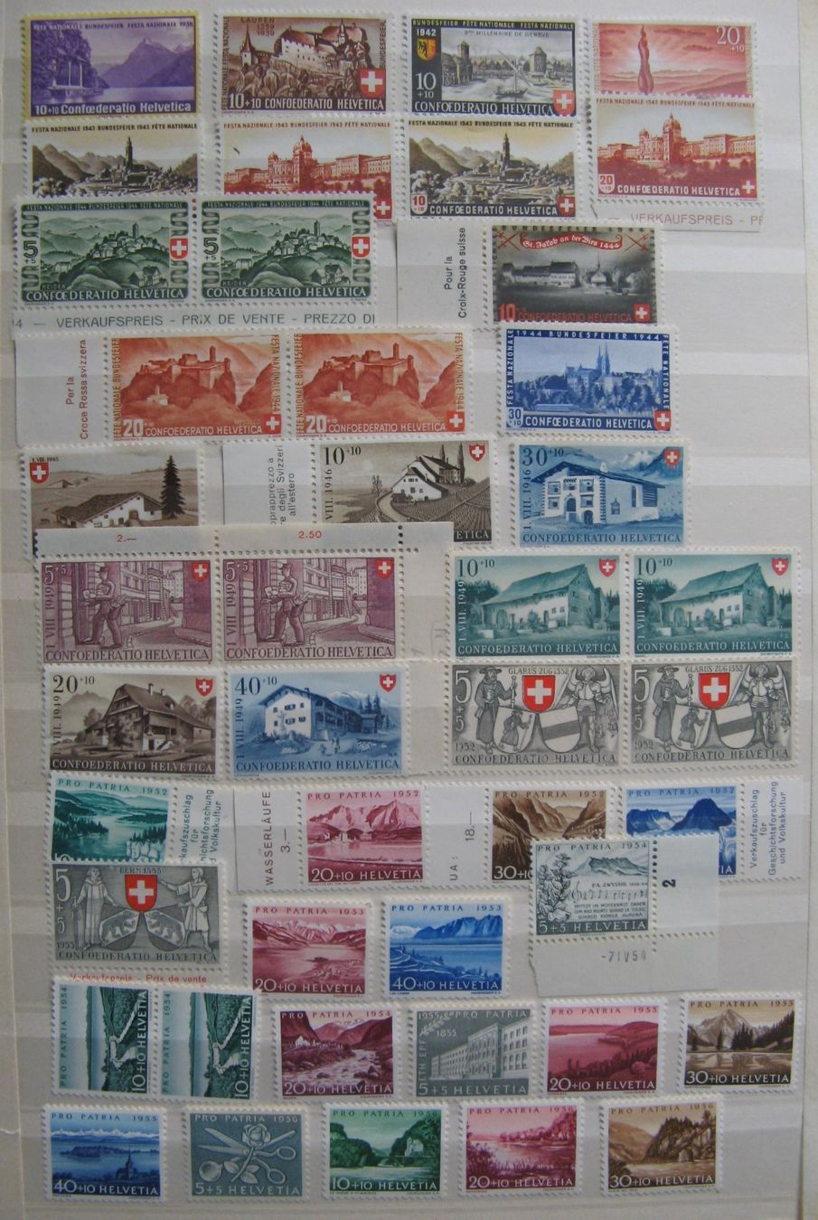Alle Briefmarken: PP 1938 - 1960 postfrisch ** – Neu (gemäss Beschreibung) aus Frauenfeld von Interessent1