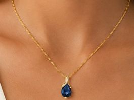 Halsschmuck Anhänger mit Saphir mit s925 Kette