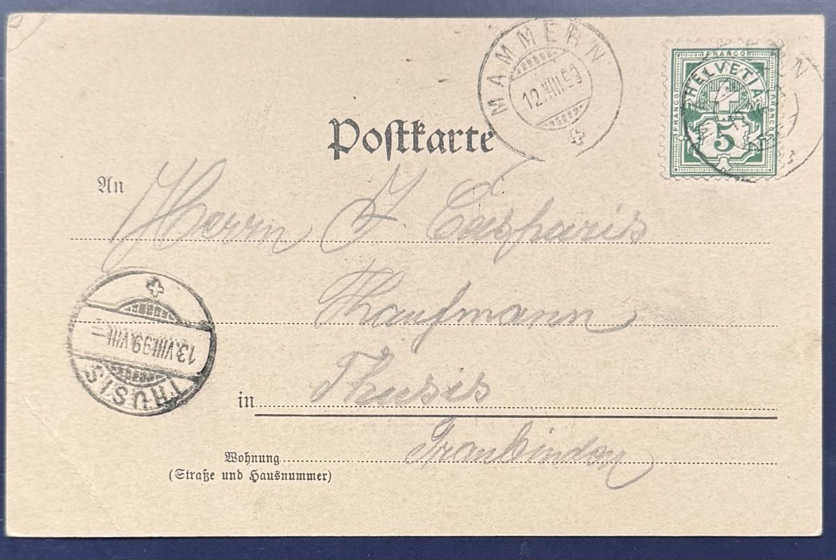 Ansichtskarten: AK: Gruss von Stein a. Rh.  SH, 1899 – Gebraucht aus Bern von felberunderground 1