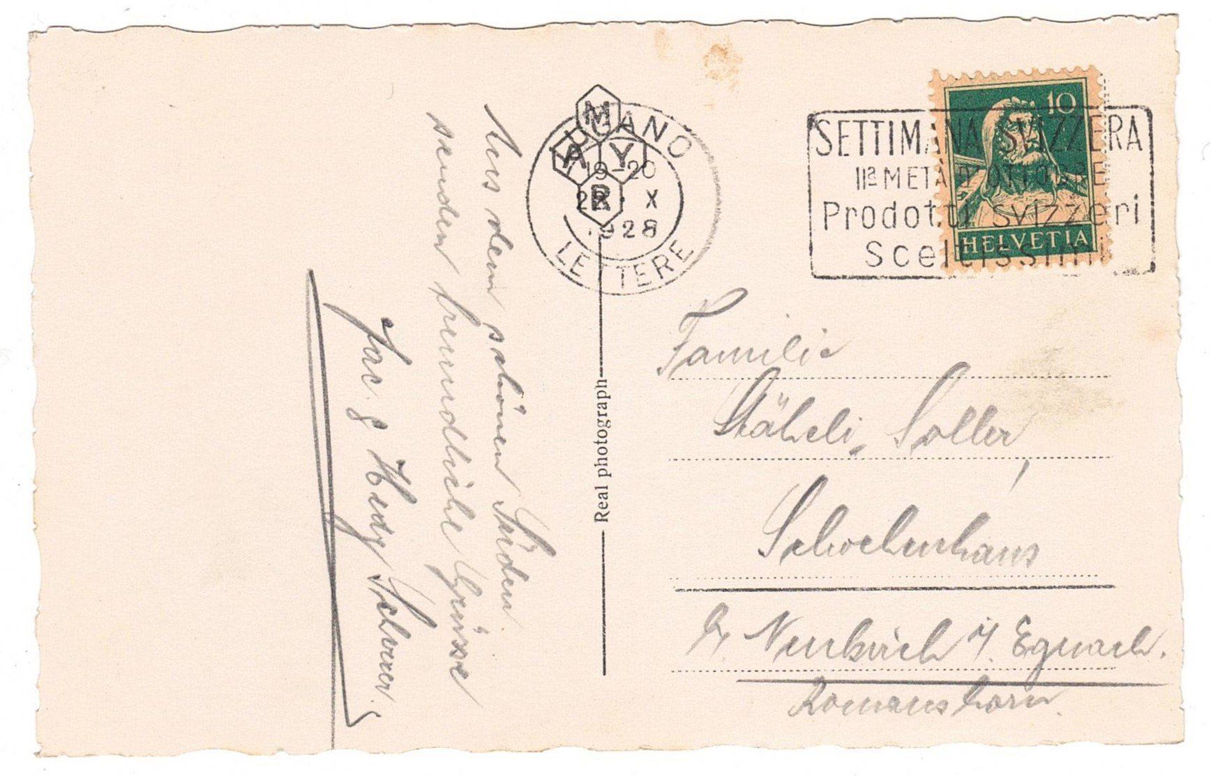 Cartoline postali: 1928 Lugano – Usato da Kreuzlingen venduto da Koi4 1