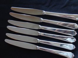 * 6 X COUTEAUX A DESSERTS JEZLER DUCHESSE ARG.800 COMME NEUF