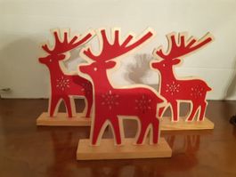 3 Elche Weihnachtsdekoration