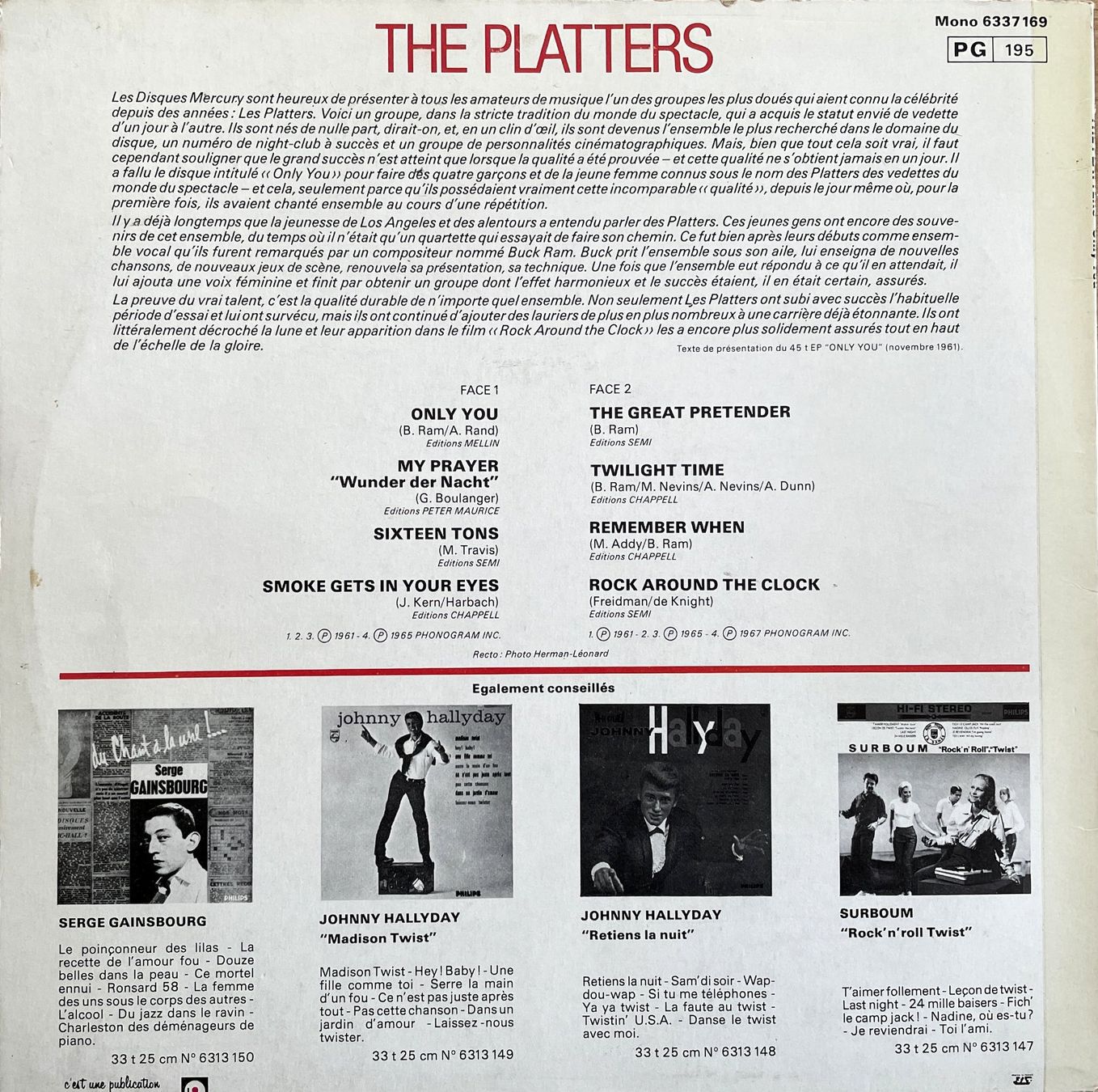 Dischi in vinile: The Platters LP 10' - Only You – Usato da Savagnier venduto da Ne2065 1