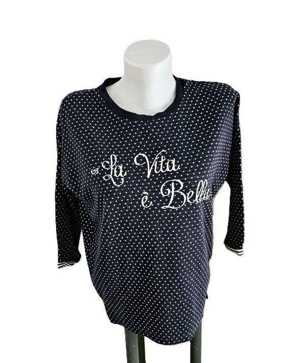 Maglioni & Felpe: "La vita e bella" Pulli Pullover mit Pünktli Punkte Gr. M – Usato da Füllinsdorf venduto da Sunnebliemli7