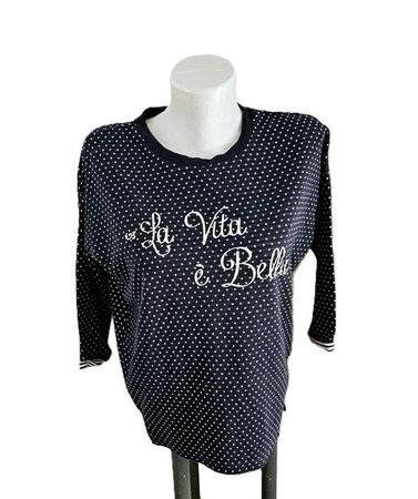 "La vita e bella" Pulli Pullover mit Pünktli Punkte Gr. M