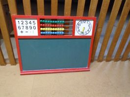 Wandtafel mit Zählrahmen/Uhr/Zahlen, zum Aufhängen