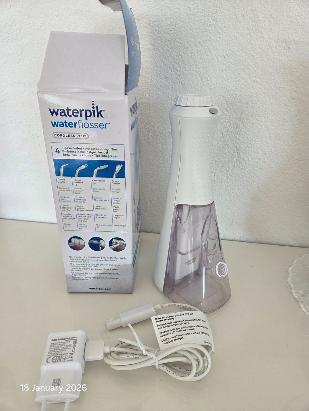 Cura dei denti: Waterpik WP-490E Munddusche Weiss – Usato da Morgarten venduto da Closdarodia 1