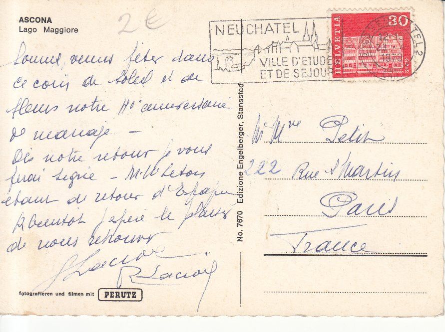 Cartoline postali: Ascona 1970 – Usato da Bürglen TG venduto da StampGraf 1
