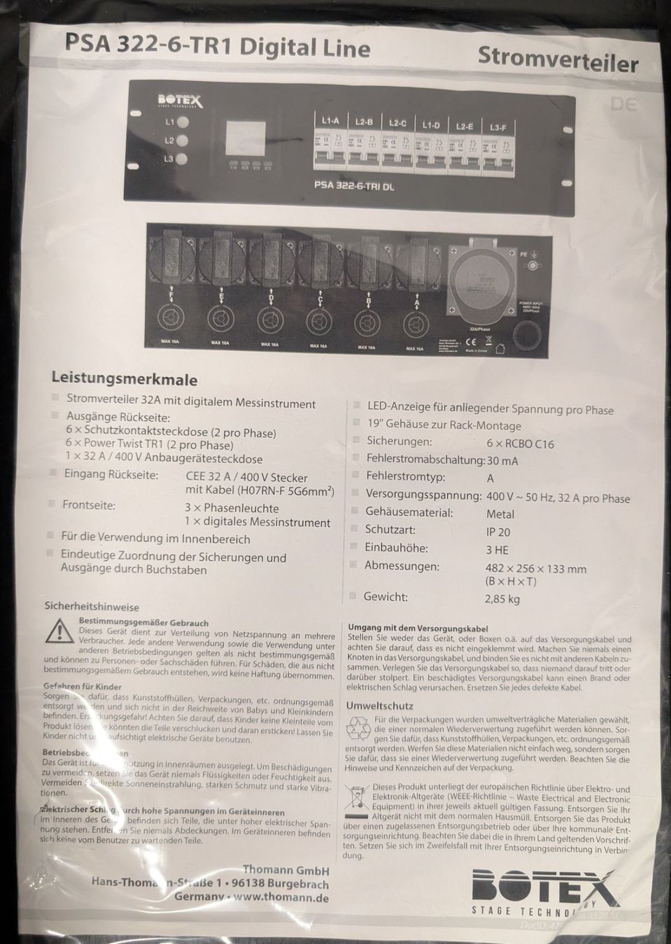 Alimentation électrique: 2x Stromverteiler in Rack 6HE eingebaut – D'occasion à Leutwil par Rcmluepu 5