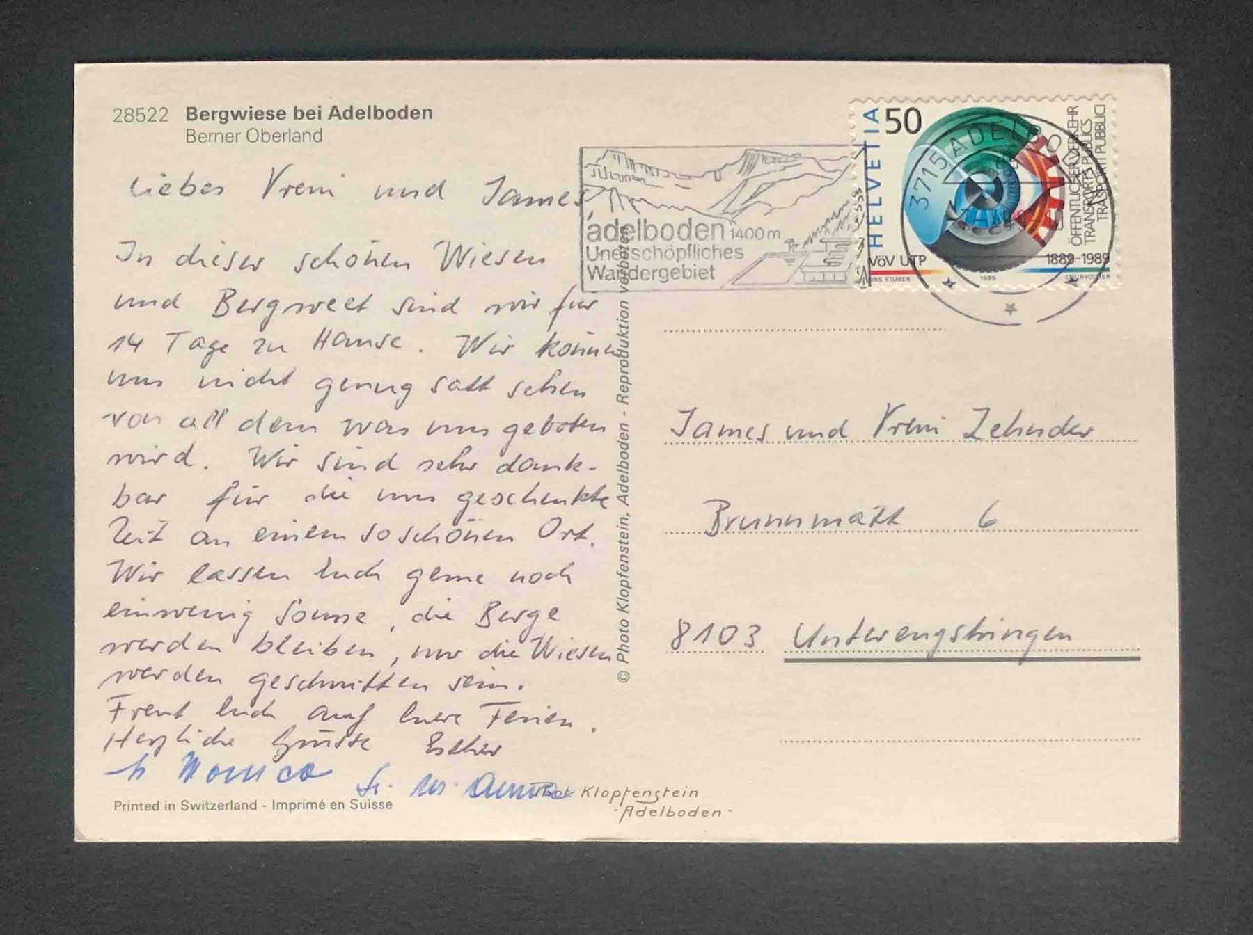 Cartoline postali: AK Bergwiese bei Adelboden – Usato da Goldau venduto da artelier1 1
