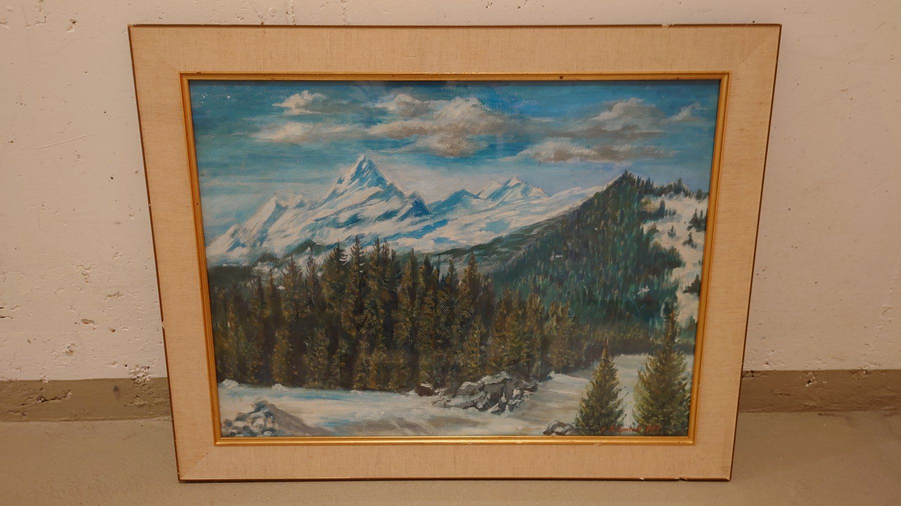 Dipinti: Winterliches Gemälde mit Berglandschaft – Usato da Zug venduto da Hockey12
