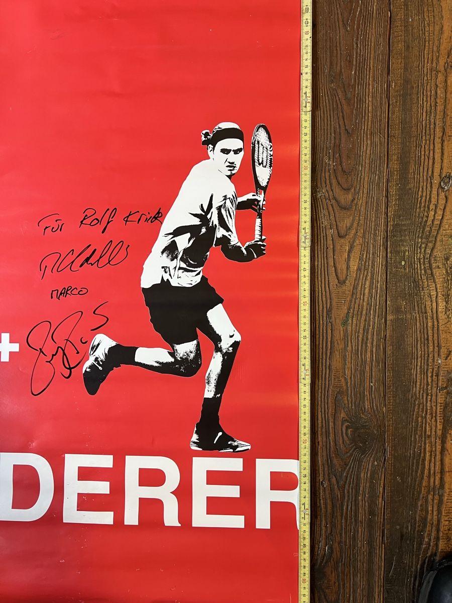 Autografi: Federer Plakat Autogramm Federer und chiudinelli – Usato da Himmelried venduto da Mercuhr 3