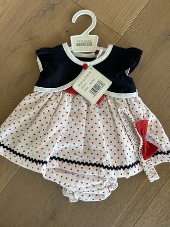 Sommerliches Babykleid/Sommerkleid mit passendem Stirnband! 