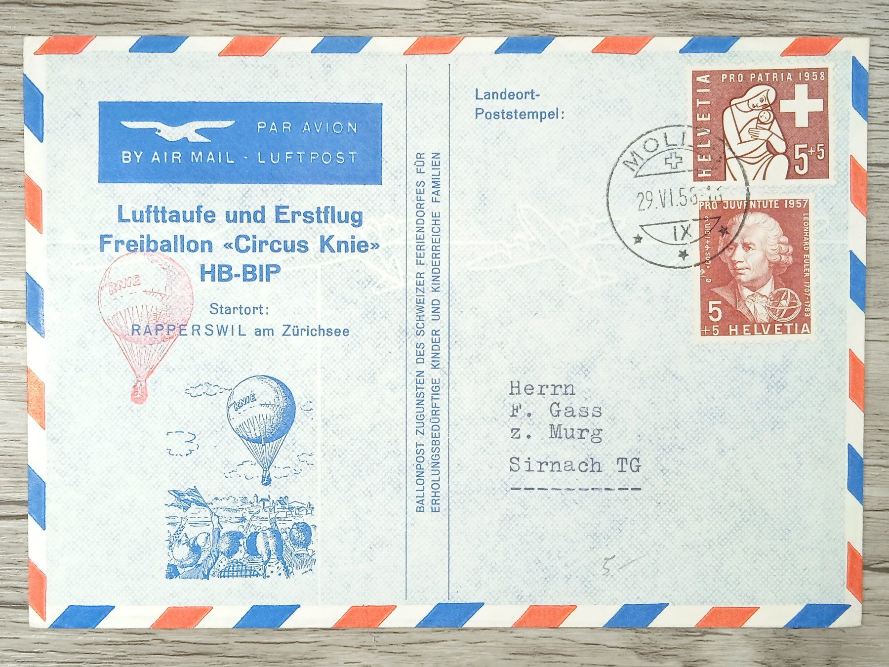 Tutti i francobolli: TR10 Enveloppe + Timbre Suisse 1958 – Usato da Cousset venduto da Patrick_Collections
