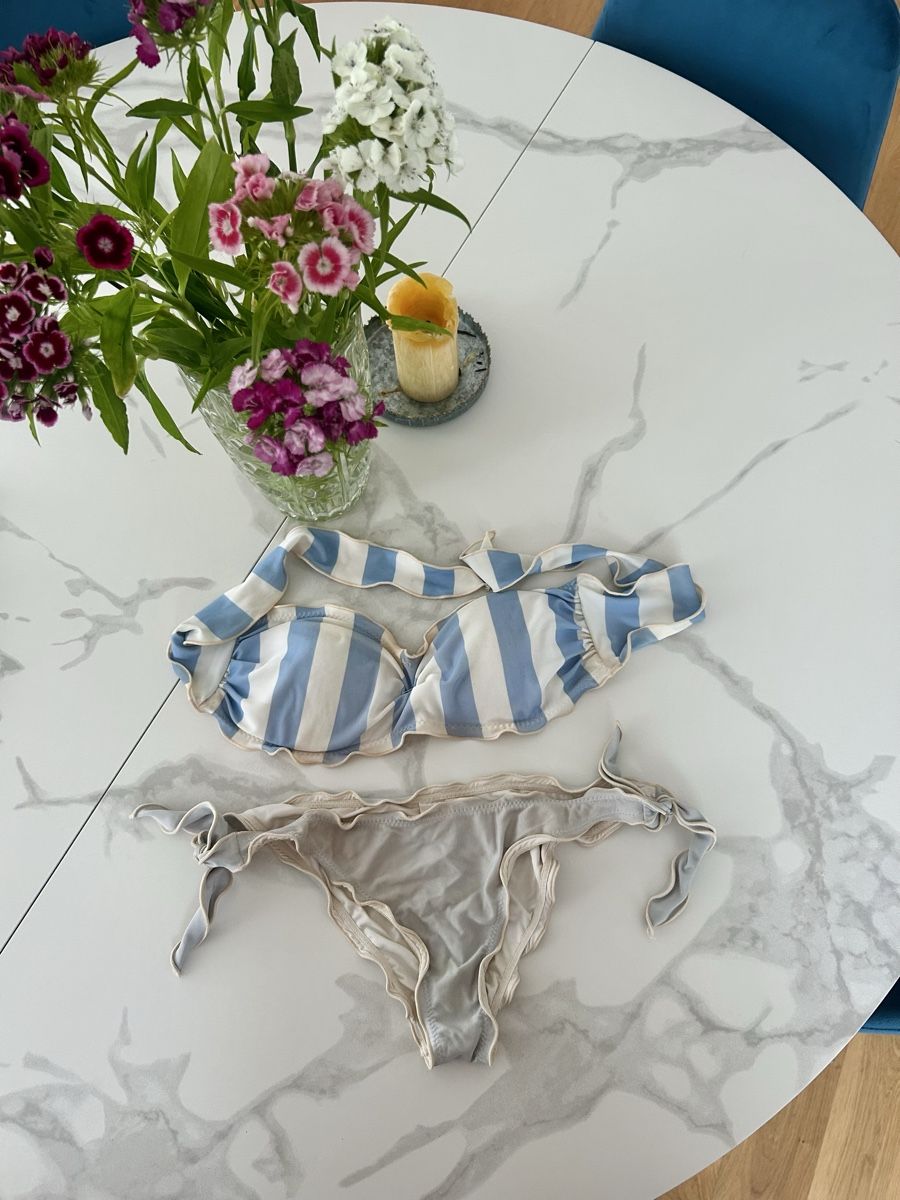 Calzedonia Costumi da bagno & Bikini: Blue & White Striped Bikini Set - Summer Lake Ready! – Usato da Zürich venduto da lud_7ztt