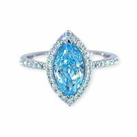 Labor-Diamant-Ring 14k Weissgold 1,55ct