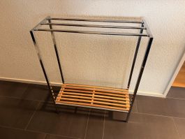 Garderobenständer/Kleiderständer mit Schuhablage , Chrom