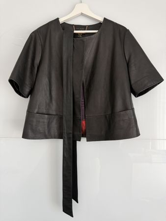 Ted Baker Jacke aus 100% Schafsleder in schwarz Grösse 5
