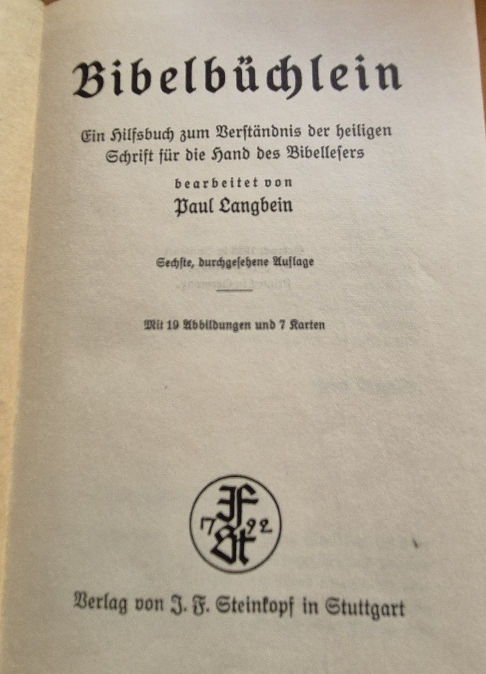 Libri: Bibelbüchlein, Paul Langbein, 1928 – Usato da Zeiningen venduto da Carettacaretta69 1