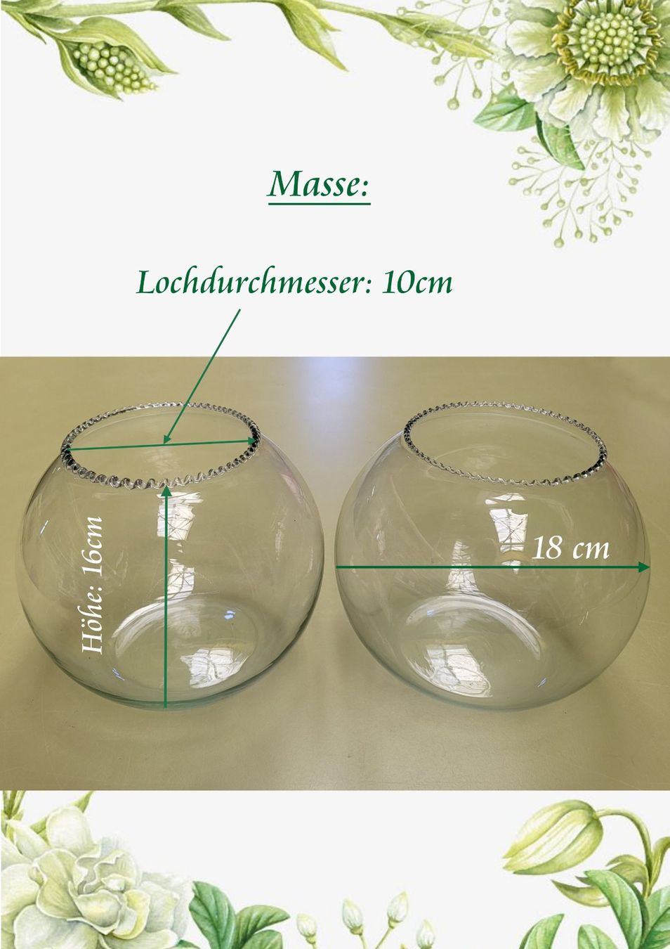 Alle Dekorationen: Glas-Schale, kugelförmig 2er-Set – Neu (gemäss Beschreibung) aus Linden von Mb2bb 1
