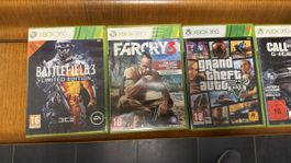 Lot 7 jeux vidéo Xbox 360 divers titres bon état