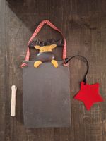 Kreidetafel mit Elchmotiv und Stern, neuwertig