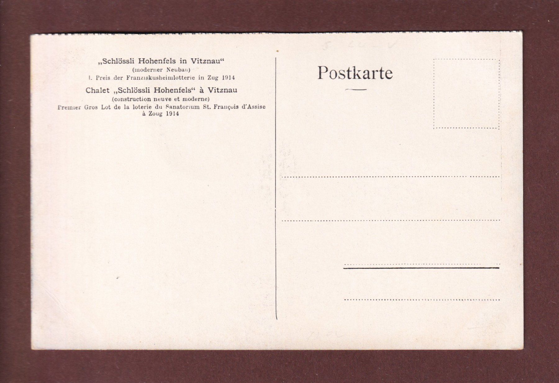 Cartoline postali: VITZNAU - Schloss Hohenfels – Usato da Pully venduto da nicecards 1
