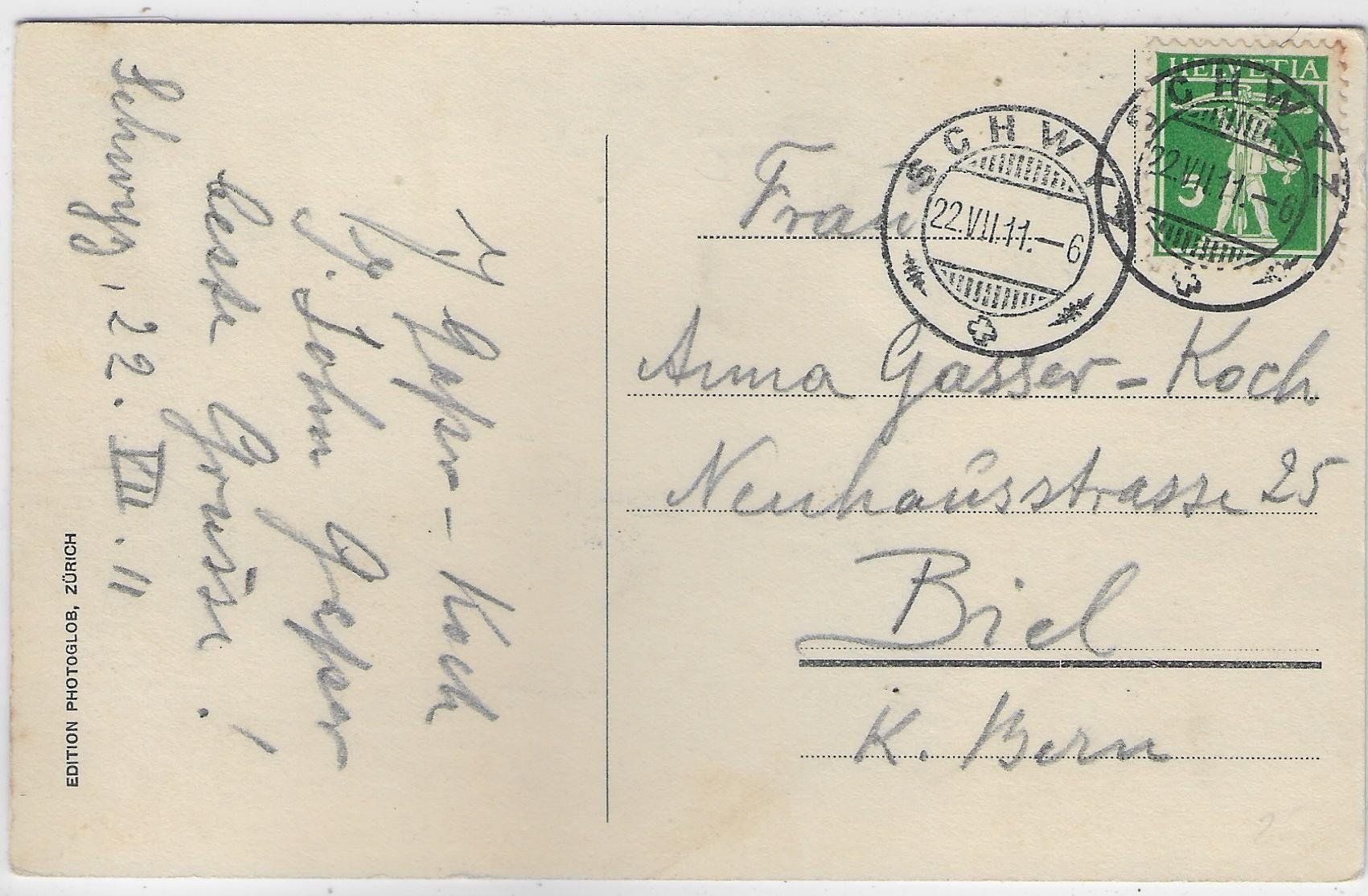 Cartoline postali: Schwyz - Rathaus - animee – Usato da Ettingen venduto da Kartenplanet 1