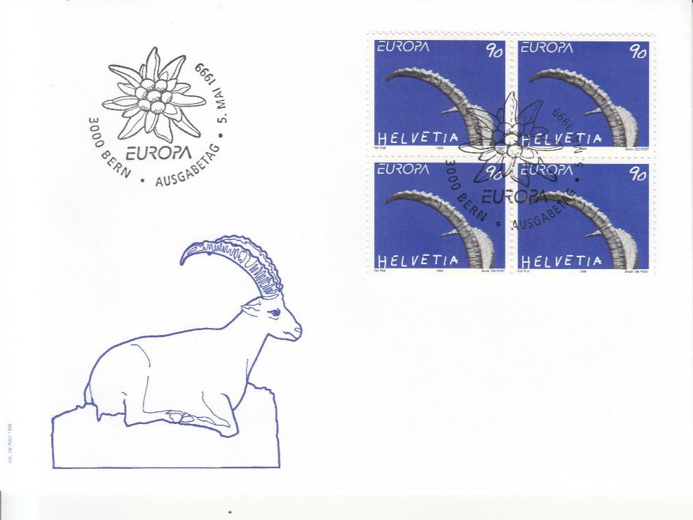 Tutti i francobolli: SBK 972 im 4er-Block FDC – Usato da Bürglen TG venduto da StampGraf